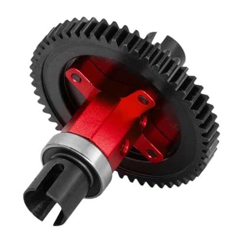 JISADER RC-Mitteldifferential-Zubehör, einfach zu installierende Modifikation, Metall-Diff-Getriebe, Ersatzteile für Raupenfahrzeuge im Maßstab 1:8, RC-Auto, Rot von JISADER