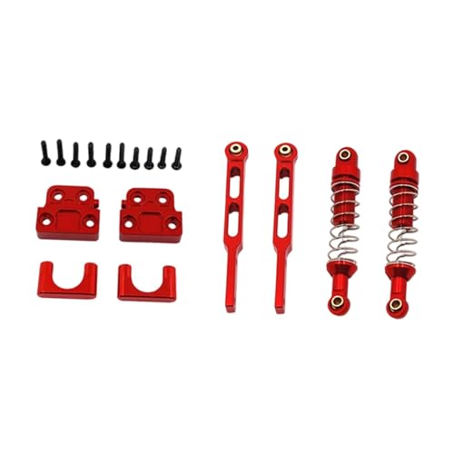 JISADER RC-Stoßdämpfer hinten, Hinterachse, Blattfeder, modifizierte Stangen, Metallersatzteile im Maßstab 1:12, Montagezubehör für LC79 82, Rot JISADER RC-Stoßdämpfer hinten, Hinterachse, Blattfeder, modifizierte Stangen, Metallersatzteile im Maßstab 1:12, Montagezubehör für LC79 82, Rot von JISADER