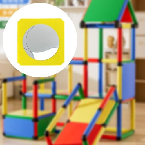 JISADER Spiegelrahmen für Indoor Spielplatz, Acryl Kletterspielzeug Zubehör, Kletterzubehör für Kleinkinder, Gelb von JISADER