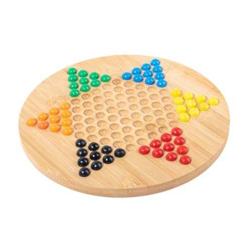 JISADER Spielbrett aus Holz „Hamburger“, 1 mm, 60 Bunte Murmeln, leicht zu greifen für Erwachsene und Kinder, mit Aufbewahrungsbox von JISADER