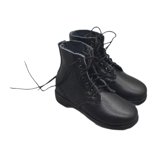 JISADER Stiefel für Figuren im Maßstab 1/6, Stiefeletten, Modelltrend, schwarz, männliches Accessoire, Miniatur-Schuhe für 12 Zoll große männliche von JISADER