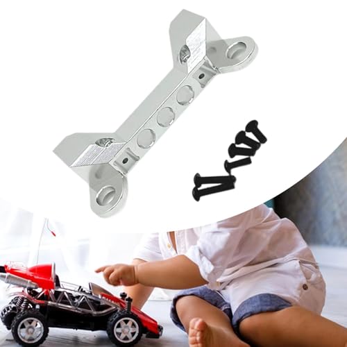 JISADER Verbindungsfixierung von RC Auto Stoßstangen, Austausch von Verbessertem Aluminium Legierungsmetall für Das WLTOYS Modell auf 1/10 Skala, silbrig von JISADER