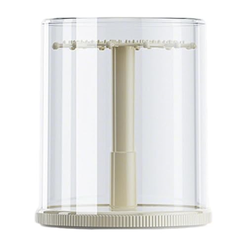 JISADER Vitrine für Plüschpuppen, Aufbewahrungsbox, 360° drehbar, für Plüschtiere, staubdichte Thekenvitrine für Figuren, transparente Vitrine, Cream White JISADER Vitrine für Plüschpuppen, Aufbewahrungsbox, 360° drehbar, für Plüschtiere, staubdichte Thekenvitrine für Figuren, transparente Vitrine, Cream White von JISADER