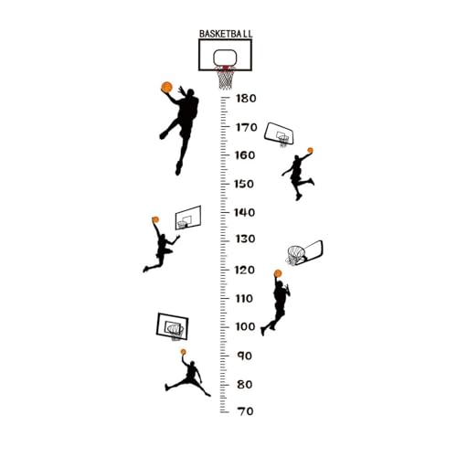 JISADER Wandaufkleber mit Wachstumsmesslatte, Wandkunst, Wanddekoration, Wandaufkleber für Spielzimmer, Klassenzimmer, E von JISADER