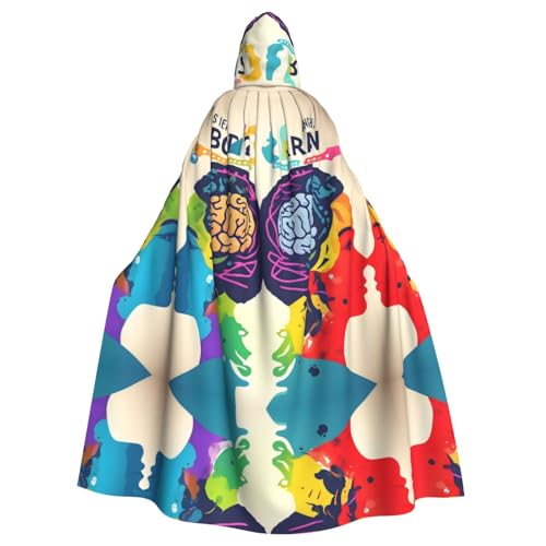 JIUTY Bedruckter Maskerade für linke und rechte Gehirnhälfte, für Erwachsene, 140 cm lang, perfekt für Halloween-Partys, Tänze JIUTY Bedruckter Maskerade für linke und rechte Gehirnhälfte, für Erwachsene, 140 cm lang, perfekt für Halloween-Partys, Tänze von JIUTY