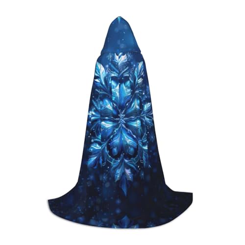 JIUTY Blaue Weihnachts-Schneeflocken-Halloween-Hoodies, Robe, Cosplay, Party-Requisiten, Kapuzenumhang, Karnevals-Zubehör für Party von JIUTY