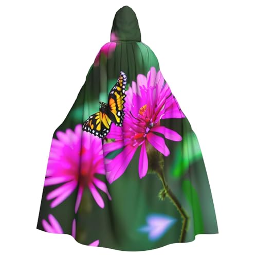 JIUTY Blumen-Maskerade mit buntem Schmetterling, 1 Druck, für Erwachsene, wirtschaftlicher Kapuzenumhang, 140 cm lang, perfekt für Halloween-Partys, Tänze JIUTY Blumen-Maskerade mit buntem Schmetterling, 1 Druck, für Erwachsene, wirtschaftlicher Kapuzenumhang, 140 cm lang, perfekt für Halloween-Partys, Tänze von JIUTY