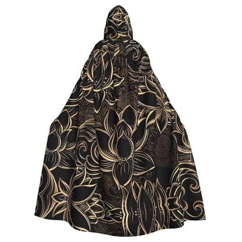 JIUTY Boho-Maskerade mit Lotusblumen-Druck, für Erwachsene, wirtschaftlicher Kapuzenumhang, 140 cm lang, perfekt für Halloween-Partys, Tänze JIUTY Boho-Maskerade mit Lotusblumen-Druck, für Erwachsene, wirtschaftlicher Kapuzenumhang, 140 cm lang, perfekt für Halloween-Partys, Tänze von JIUTY