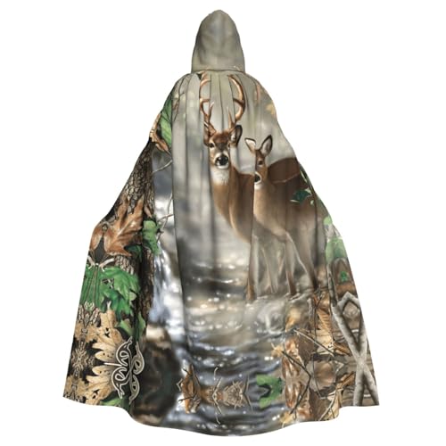 JIUTY Camouflage-Maskerade mit Hirschdruck, für Erwachsene, wirtschaftlicher Kapuzenumhang, 140 cm lang, perfekt für Halloween-Partys, Tänze JIUTY Camouflage-Maskerade mit Hirschdruck, für Erwachsene, wirtschaftlicher Kapuzenumhang, 140 cm lang, perfekt für Halloween-Partys, Tänze von JIUTY