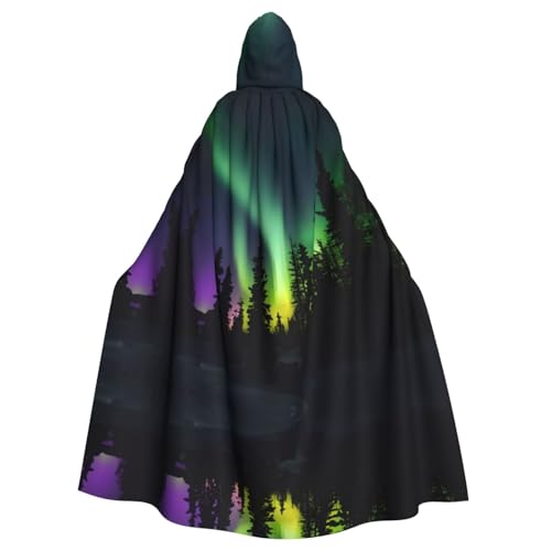 JIUTY Dunkle Nordlichter, bedruckter Maskerade, wirtschaftlicher Kapuzenumhang für Erwachsene, 140 cm lang, perfekt für Halloween-Partys, Tänze JIUTY Dunkle Nordlichter, bedruckter Maskerade, wirtschaftlicher Kapuzenumhang für Erwachsene, 140 cm lang, perfekt für Halloween-Partys, Tänze von JIUTY