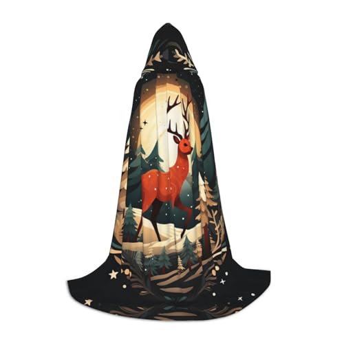 JIUTY Frohe Weihnachten Hirsch Halloween Hoodies Robe Cosplay Capes Party Requisiten Kapuzenumhang Umhang Karneval Zubehör für Party von JIUTY