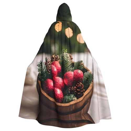 JIUTY Frohe Weihnachten bedruckter Maskerade, wirtschaftlicher Kapuzenumhang für Erwachsene, 140 cm lang, perfekt für Halloween-Partys, Tänze JIUTY Frohe Weihnachten bedruckter Maskerade, wirtschaftlicher Kapuzenumhang für Erwachsene, 140 cm lang, perfekt für Halloween-Partys, Tänze von JIUTY