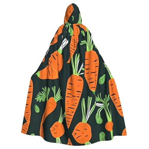 JIUTY Happy Carrot nahtloser Musterdruck, Maskerade für Erwachsene, wirtschaftlicher Kapuzenumhang, 140 cm lang, perfekt für Halloween-Partys, Tänze JIUTY Happy Carrot nahtloser Musterdruck, Maskerade für Erwachsene, wirtschaftlicher Kapuzenumhang, 140 cm lang, perfekt für Halloween-Partys, Tänze von JIUTY