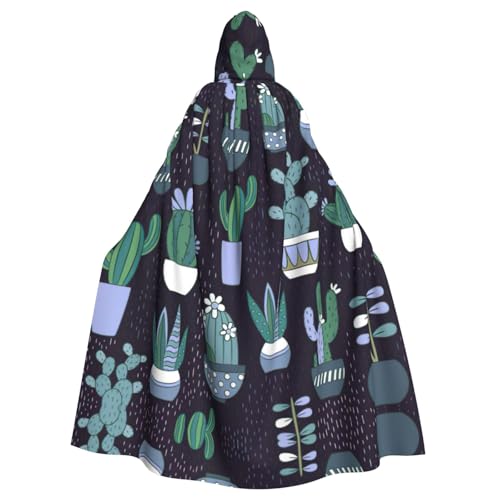 JIUTY Kaktus-Sukkulenten-Druck, Maskerade für Erwachsene, wirtschaftlicher Kapuzenumhang, 140 cm lang, perfekt für Halloween-Partys, Tänze JIUTY Kaktus-Sukkulenten-Druck, Maskerade für Erwachsene, wirtschaftlicher Kapuzenumhang, 140 cm lang, perfekt für Halloween-Partys, Tänze von JIUTY
