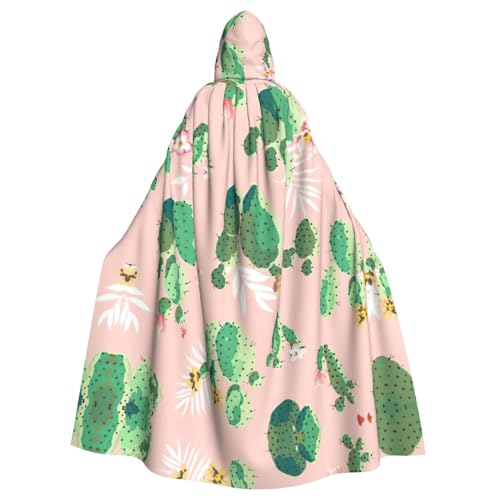 JIUTY Kaktusmuster-Druck, Maskerade, wirtschaftlicher Kapuzenumhang für Erwachsene, 140 cm lang, perfekt für Halloween-Partys, Tänze JIUTY Kaktusmuster-Druck, Maskerade, wirtschaftlicher Kapuzenumhang für Erwachsene, 140 cm lang, perfekt für Halloween-Partys, Tänze von JIUTY
