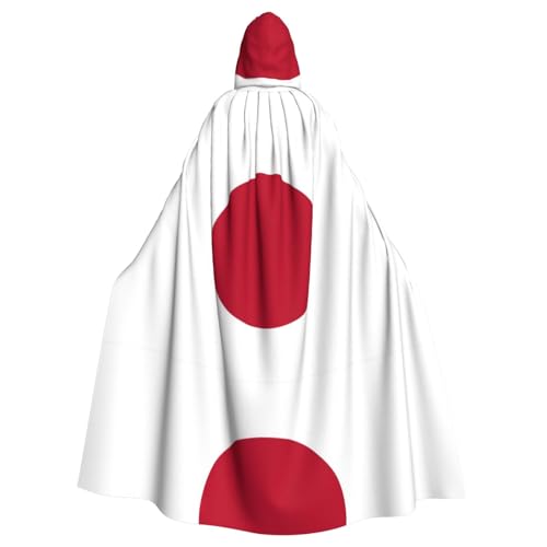 JIUTY Kapuzenumhang mit japanischer Flagge, Unisex, Umhang für Halloween, Weihnachten, Vampir, Hexe, Kostüme, Partyumhang von JIUTY