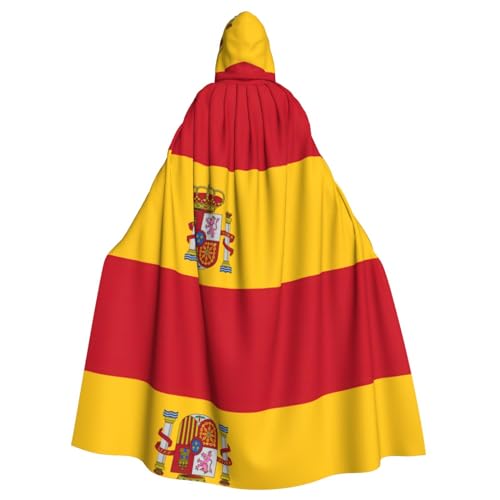 JIUTY Kapuzenumhang mit spanischer Flagge, Unisex, Umhang für Halloween, Weihnachten, Vampir, Hexe, Kostüme, Party-Umhang von JIUTY