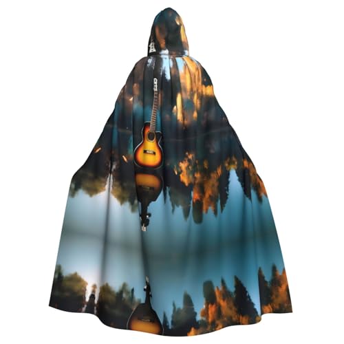 JIUTY Lake Guitar Reflections Printing Maskerade, Erwachsenenumhang mit Kapuze, 140 cm lang, perfekt für Halloween-Partys, Tänze JIUTY Lake Guitar Reflections Printing Maskerade, Erwachsenenumhang mit Kapuze, 140 cm lang, perfekt für Halloween-Partys, Tänze von JIUTY