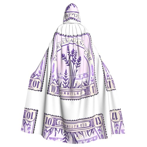 JIUTY Lavendel-Stempeldruck, Maskerade, wirtschaftlicher Kapuzenumhang für Erwachsene, 140 cm lang, perfekt für Halloween-Partys, Tänze JIUTY Lavendel-Stempeldruck, Maskerade, wirtschaftlicher Kapuzenumhang für Erwachsene, 140 cm lang, perfekt für Halloween-Partys, Tänze von JIUTY