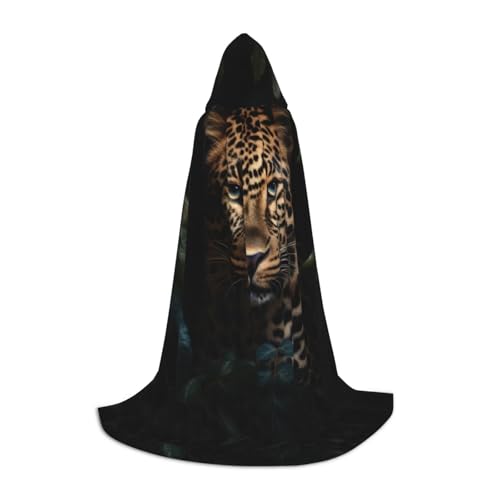 JIUTY Leopardenmuster Halloween Hoodies Robe Cosplay Capes Party Requisiten Kapuzenumhang Umhang Karneval Zubehör für Party von JIUTY