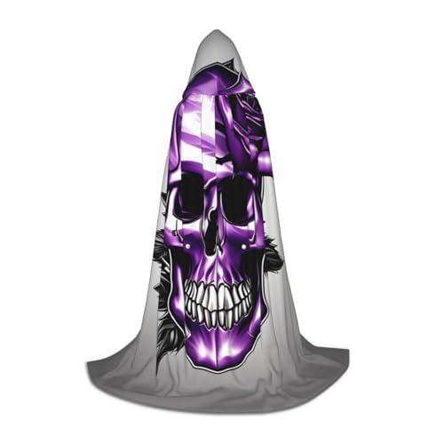 JIUTY Lila Rose und Totenkopf Halloween Hoodies Robe Cosplay Capes Party Requisiten Kapuzenumhang Umhang Karneval Zubehör für Party von JIUTY