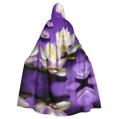 JIUTY Lotusblumen-Druck, Maskerade, Erwachsenen-Umhang, wirtschaftlicher Kapuzenumhang, 140 cm lang, perfekt für Halloween-Partys, Tänze JIUTY Lotusblumen-Druck, Maskerade, Erwachsenen-Umhang, wirtschaftlicher Kapuzenumhang, 140 cm lang, perfekt für Halloween-Partys, Tänze von JIUTY