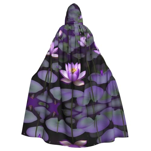 JIUTY Lotusblumen-Umhang mit violettem Druck, für Erwachsene, wirtschaftlicher Kapuzenumhang, 140 cm lang, perfekt für Halloween-Partys, Tänze JIUTY Lotusblumen-Umhang mit violettem Druck, für Erwachsene, wirtschaftlicher Kapuzenumhang, 140 cm lang, perfekt für Halloween-Partys, Tänze von JIUTY