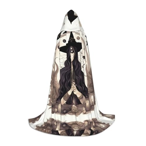 JIUTY Magic Witch Witchcraft Bohemian Drawing Halloween Hoodies Robe Cosplay Capes Party Props Hooded Cape Cloak Carnival Accessory For Party von JIUTY