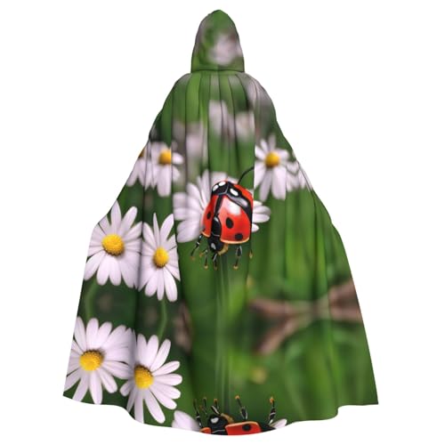 JIUTY Marienkäfer-Maskerade mit Gänseblümchen-Druck, für Erwachsene, wirtschaftlicher Kapuzenumhang, 140 cm lang, perfekt für Halloween-Partys, Tänze JIUTY Marienkäfer-Maskerade mit Gänseblümchen-Druck, für Erwachsene, wirtschaftlicher Kapuzenumhang, 140 cm lang, perfekt für Halloween-Partys, Tänze von JIUTY