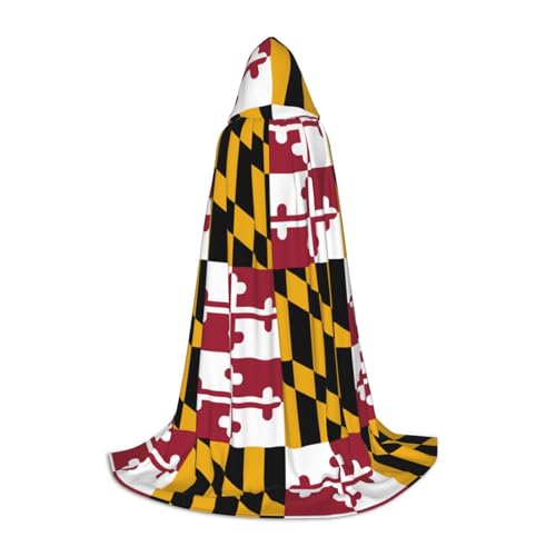 JIUTY Maryland State Flag Halloween Hoodies Robe Cosplay Capes Party Props Hooded Cape Cloak Carnival Accessory For Party von JIUTY