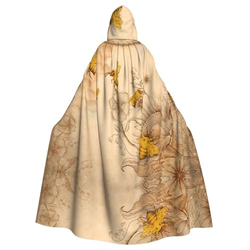JIUTY Maskerade mit Bienendruck, für Erwachsene, wirtschaftlicher Umhang mit Kapuze, 140 cm lang, perfekt für Halloween-Partys, Tänze JIUTY Maskerade mit Bienendruck, für Erwachsene, wirtschaftlicher Umhang mit Kapuze, 140 cm lang, perfekt für Halloween-Partys, Tänze von JIUTY