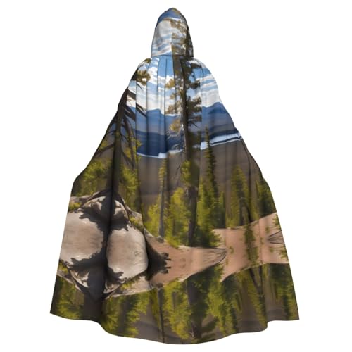JIUTY Maskerade mit Elch-, Berg-, Kiefernbaum-Druck, für Erwachsene, wirtschaftlicher Umhang mit Kapuze, 140 cm lang, perfekt für Halloween-Partys, Tänze JIUTY Maskerade mit Elch-, Berg-, Kiefernbaum-Druck, für Erwachsene, wirtschaftlicher Umhang mit Kapuze, 140 cm lang, perfekt für Halloween-Partys, Tänze von JIUTY