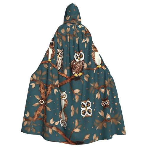JIUTY Maskerade mit Eulen auf Baumzweigen, für Erwachsene, wirtschaftlicher Kapuzenumhang, 140 cm lang, perfekt für Halloween-Partys, Tänze JIUTY Maskerade mit Eulen auf Baumzweigen, für Erwachsene, wirtschaftlicher Kapuzenumhang, 140 cm lang, perfekt für Halloween-Partys, Tänze von JIUTY