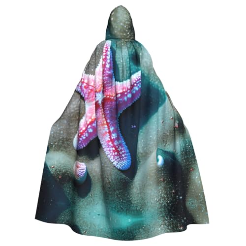 JIUTY Maskerade mit Muscheln, Seestern-Druck, für Erwachsene, wirtschaftlicher Kapuzenumhang, 140 cm lang, perfekt für Halloween-Partys, Tänze JIUTY Maskerade mit Muscheln, Seestern-Druck, für Erwachsene, wirtschaftlicher Kapuzenumhang, 140 cm lang, perfekt für Halloween-Partys, Tänze von JIUTY