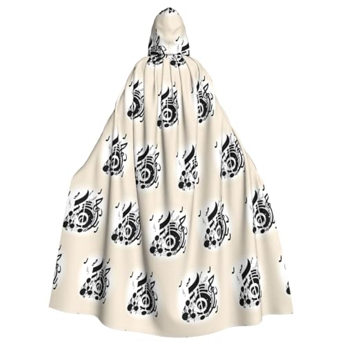 JIUTY Maskerade mit Musiknoten-Druck, wirtschaftlicher Kapuzenumhang für Erwachsene, 140 cm lang, perfekt für Halloween-Partys, Tänze JIUTY Maskerade mit Musiknoten-Druck, wirtschaftlicher Kapuzenumhang für Erwachsene, 140 cm lang, perfekt für Halloween-Partys, Tänze von JIUTY