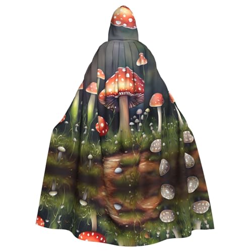 JIUTY Maskerade mit Pilz-Druck, für Erwachsene, wirtschaftlicher Kapuzenumhang, 140 cm lang, perfekt für Halloween-Partys, Tänze JIUTY Maskerade mit Pilz-Druck, für Erwachsene, wirtschaftlicher Kapuzenumhang, 140 cm lang, perfekt für Halloween-Partys, Tänze von JIUTY