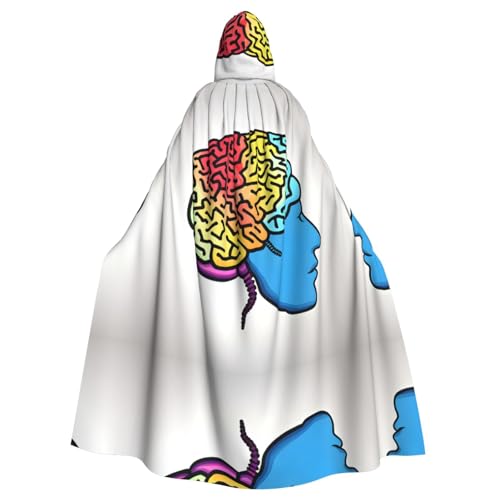 JIUTY Maskerade mit linkem und rechtem Gehirndruck, für Erwachsene, wirtschaftlicher Kapuzenumhang, 140 cm lang, perfekt für Halloween-Partys, Tänze JIUTY Maskerade mit linkem und rechtem Gehirndruck, für Erwachsene, wirtschaftlicher Kapuzenumhang, 140 cm lang, perfekt für Halloween-Partys, Tänze von JIUTY