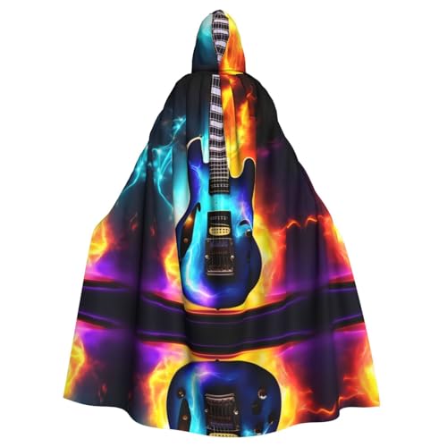 JIUTY Maskerade mit magischem E-Gitarren-Druck, für Erwachsene, wirtschaftlicher Kapuzenumhang, 140 cm lang, perfekt für Halloween-Partys, Tänze JIUTY Maskerade mit magischem E-Gitarren-Druck, für Erwachsene, wirtschaftlicher Kapuzenumhang, 140 cm lang, perfekt für Halloween-Partys, Tänze von JIUTY