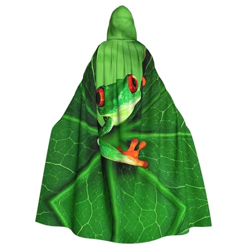JIUTY Maskerade mit niedlichem Froschdruck, für Erwachsene, wirtschaftlicher Kapuzenumhang, 140 cm lang, perfekt für Halloween-Partys, Tänze JIUTY Maskerade mit niedlichem Froschdruck, für Erwachsene, wirtschaftlicher Kapuzenumhang, 140 cm lang, perfekt für Halloween-Partys, Tänze von JIUTY