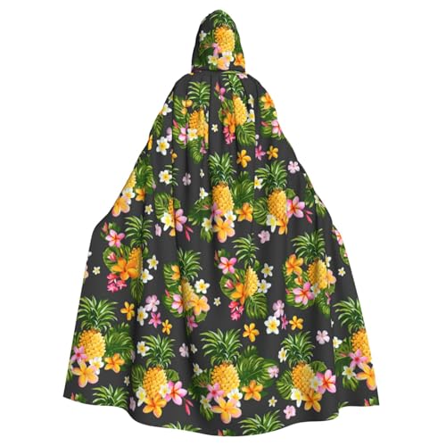JIUTY Maskerade mit tropischem Ananas-Druck, für Erwachsene, wirtschaftlicher Umhang mit Kapuze, 140 cm lang, perfekt für Halloween-Partys, Tänze JIUTY Maskerade mit tropischem Ananas-Druck, für Erwachsene, wirtschaftlicher Umhang mit Kapuze, 140 cm lang, perfekt für Halloween-Partys, Tänze von JIUTY