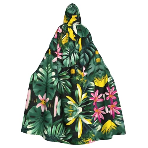 JIUTY Maskerade mit tropischen Blättern und Blumen, für Erwachsene, wirtschaftlicher Kapuzenumhang, 140 cm lang, perfekt für Halloween-Partys, Tänze JIUTY Maskerade mit tropischen Blättern und Blumen, für Erwachsene, wirtschaftlicher Kapuzenumhang, 140 cm lang, perfekt für Halloween-Partys, Tänze von JIUTY