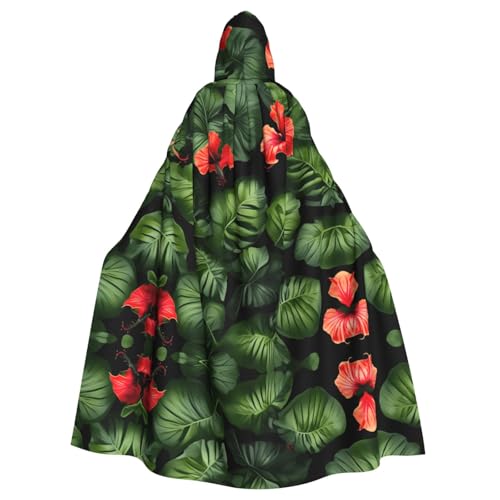 JIUTY Maskerade mit tropischen Blumen und Blättern, wirtschaftlicher Kapuzenumhang für Erwachsene, 140 cm lang, perfekt für Halloween-Partys, Tänze JIUTY Maskerade mit tropischen Blumen und Blättern, wirtschaftlicher Kapuzenumhang für Erwachsene, 140 cm lang, perfekt für Halloween-Partys, Tänze von JIUTY
