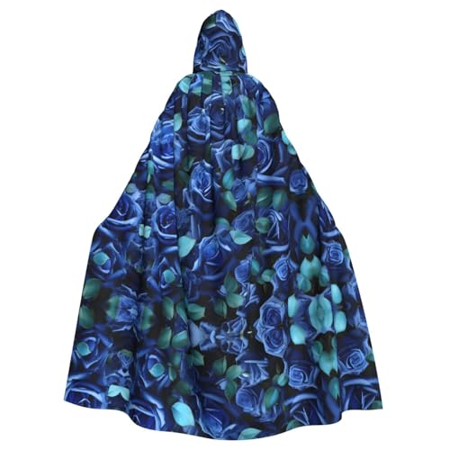 JIUTY Maskerade mit vielen blauen Rosen für Erwachsene, wirtschaftlicher Kapuzenumhang, 140 cm lang, perfekt für Halloween-Partys, Tänze JIUTY Maskerade mit vielen blauen Rosen für Erwachsene, wirtschaftlicher Kapuzenumhang, 140 cm lang, perfekt für Halloween-Partys, Tänze von JIUTY