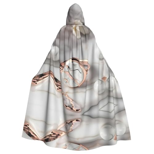 JIUTY Maskerade mit weißem Marmor-Roségold-Muster, für Erwachsene, wirtschaftlicher Kapuzenumhang, 140 cm lang, perfekt für Halloween-Partys, Tänze JIUTY Maskerade mit weißem Marmor-Roségold-Muster, für Erwachsene, wirtschaftlicher Kapuzenumhang, 140 cm lang, perfekt für Halloween-Partys, Tänze von JIUTY