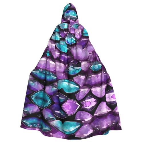 JIUTY Meerjungfrauen-Maskerade, pastellrosa, violett, Aqua-Druck, für Erwachsene, wirtschaftlicher Kapuzenumhang, 140 cm lang, perfekt für Halloween-Partys, Tänze JIUTY Meerjungfrauen-Maskerade, pastellrosa, violett, Aqua-Druck, für Erwachsene, wirtschaftlicher Kapuzenumhang, 140 cm lang, perfekt für Halloween-Partys, Tänze von JIUTY