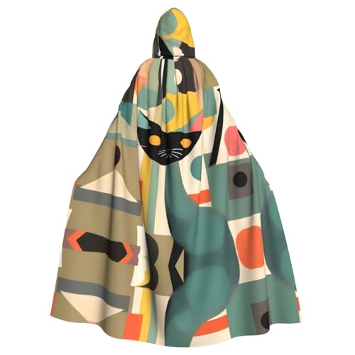 JIUTY Moderne Kunst-Maskerade mit Katzendruck, für Erwachsene, 140 cm lang, perfekt für Halloween-Partys, Tänze JIUTY Moderne Kunst-Maskerade mit Katzendruck, für Erwachsene, 140 cm lang, perfekt für Halloween-Partys, Tänze von JIUTY