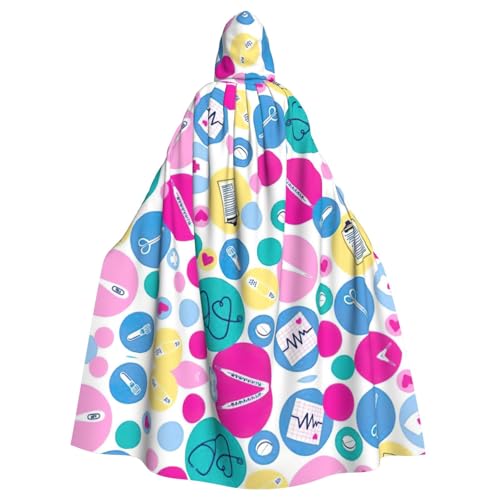 JIUTY Niedlicher Krankenschwester-Maskerade, wirtschaftlicher Kapuzenumhang für Erwachsene, 140 cm lang, perfekt für Halloween-Partys, Tänze JIUTY Niedlicher Krankenschwester-Maskerade, wirtschaftlicher Kapuzenumhang für Erwachsene, 140 cm lang, perfekt für Halloween-Partys, Tänze von JIUTY