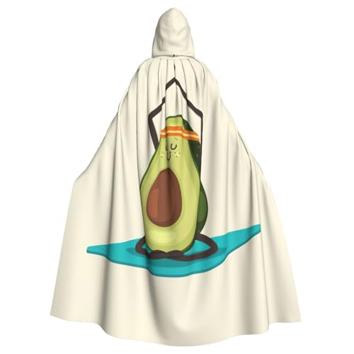 JIUTY Niedlicher Yoga-Avocado-Druck, Maskerade für Erwachsene, wirtschaftlicher Kapuzenumhang, 140 cm lang, perfekt für Halloween-Partys, Tänze JIUTY Niedlicher Yoga-Avocado-Druck, Maskerade für Erwachsene, wirtschaftlicher Kapuzenumhang, 140 cm lang, perfekt für Halloween-Partys, Tänze von JIUTY