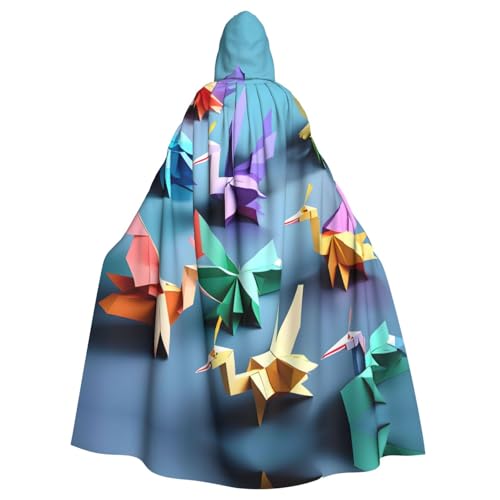 JIUTY Origami, mehrfarbiger Papierbastel-Kranichdruck, Maskerade, Erwachsenen-Umhang, 140 cm lang, perfekt für Halloween-Partys, Tänze JIUTY Origami, mehrfarbiger Papierbastel-Kranichdruck, Maskerade, Erwachsenen-Umhang, 140 cm lang, perfekt für Halloween-Partys, Tänze von JIUTY
