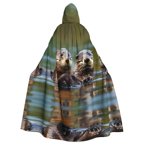 JIUTY Otter-Druck, Maskerade, wirtschaftlicher Kapuzenumhang für Erwachsene, 140 cm lang, perfekt für Halloween-Partys, Tänze JIUTY Otter-Druck, Maskerade, wirtschaftlicher Kapuzenumhang für Erwachsene, 140 cm lang, perfekt für Halloween-Partys, Tänze von JIUTY